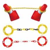 SH-647 套環式塑膠鏈
規格:2米/25條装
顏色:黃黑/黃色/紅白/
紅色/黑色
紅白訂製
（另搭配SH-650四向塑膠環）