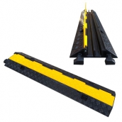 SH-R22411 橡膠2槽線槽<br>
橡膠材質，黃色PVC蓋板<br>整體約 長98㎝*寬24㎝*高4.5㎝，重約6kg<br>內槽尺寸：約3㎝*3㎝     