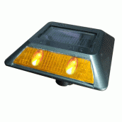 SH-DL01A　太陽能鑄鋁閃光單腳標記<P>說明：雙向各兩顆LED燈 ( 閃爍 )<P>可搭配紅、黃色反光片 